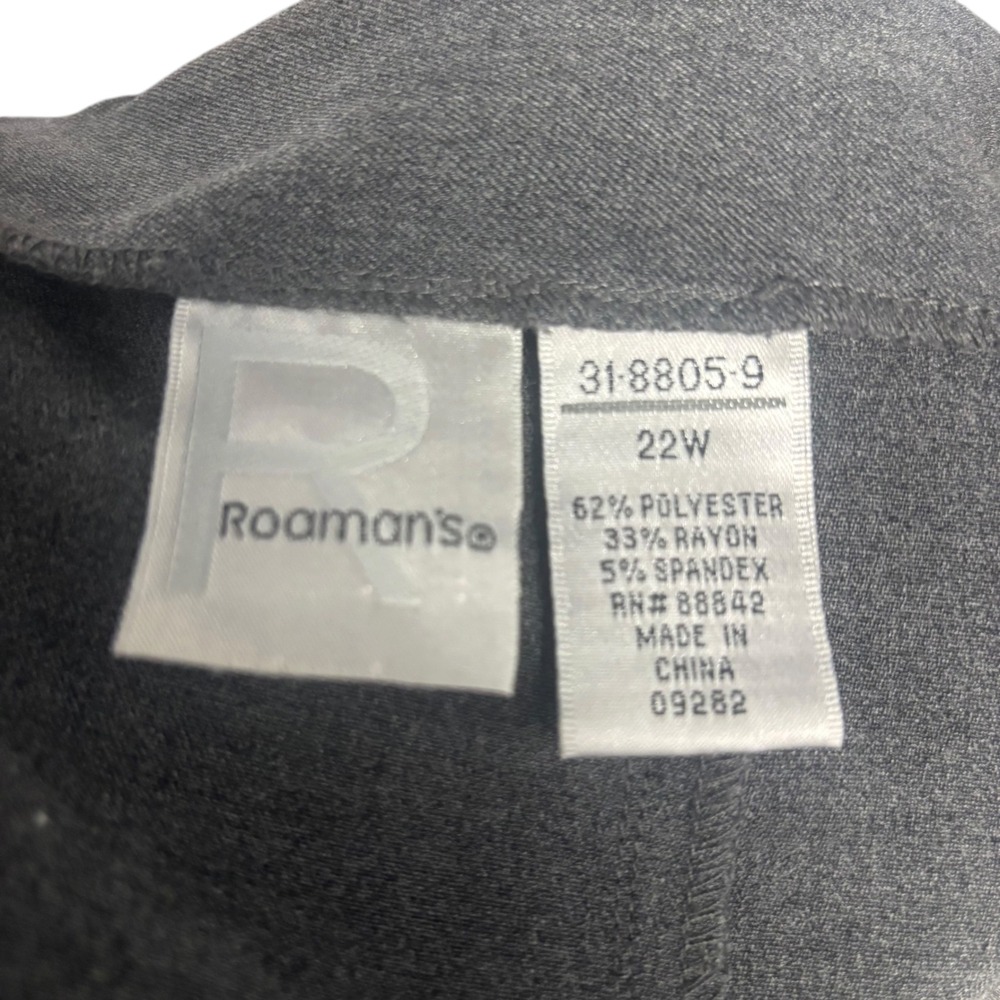 Roamans Womens 22W Gray Heathered Maxi A-Line Skirt Back Button Detail 31-8805-9 - Picture 5 of 9